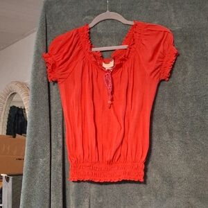 Women's Dark Peach Smocked Top
